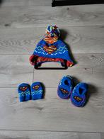 Superman baby set; muts, handschoenen, slofjes, Setje, Jongen of Meisje, Superman, Ophalen of Verzenden