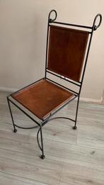 6 Handgemaakte stoelen smeedijzer!leder, Ophalen