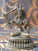 Mooi zwaar oud brons beeldje uit India van Shiva 10 cm., Antiek en Kunst, Ophalen of Verzenden