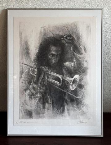 Piet Klaasse (1918 - 2001) - Litho Miles Davis 81x61 cm beschikbaar voor biedingen