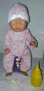Zeldzame vintage Baby Born plaspop met roze ogen en potje., Verzamelen, Gebruikt, Ophalen of Verzenden, Babypop