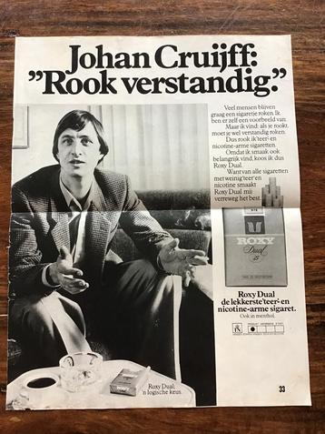 Voetbal reklame Johan Cruijff Roxy Dual februari 1979 beschikbaar voor biedingen