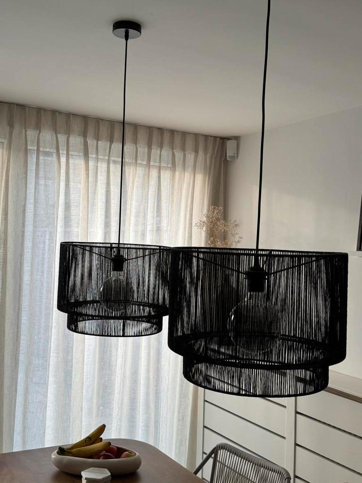 Mooie zwarte plafondlamp, Huis en Inrichting, Lampen | Plafondlampen, Zo goed als nieuw, Metaal, Ophalen of Verzenden