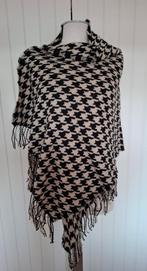 Grote Pied de Poule Shawl/Poncho - Nieuwstaat, Verzenden, Nieuw, Zwart