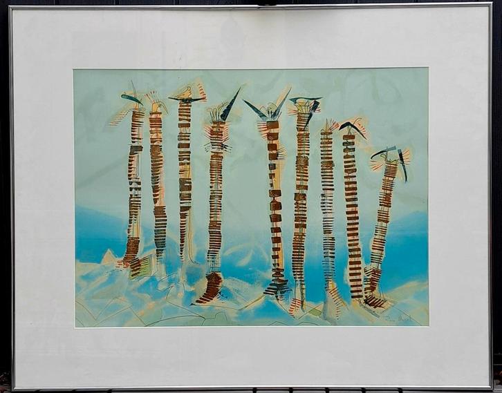 Rinné Mervel Hollandse School - Zeefdruk Ingelijst 80 x 100, Antiek en Kunst, Kunst | Litho's en Zeefdrukken, Ophalen