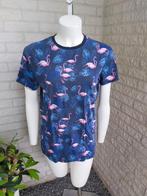 Blauw shirt met flamingo's maat M, Ophalen of Verzenden, Zo goed als nieuw, Maat 48/50 (M), Blauw