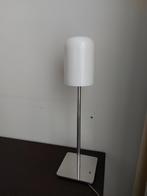 Tafellampje, chrome en witglas, Ophalen, Zo goed als nieuw, Glas, 50 tot 75 cm