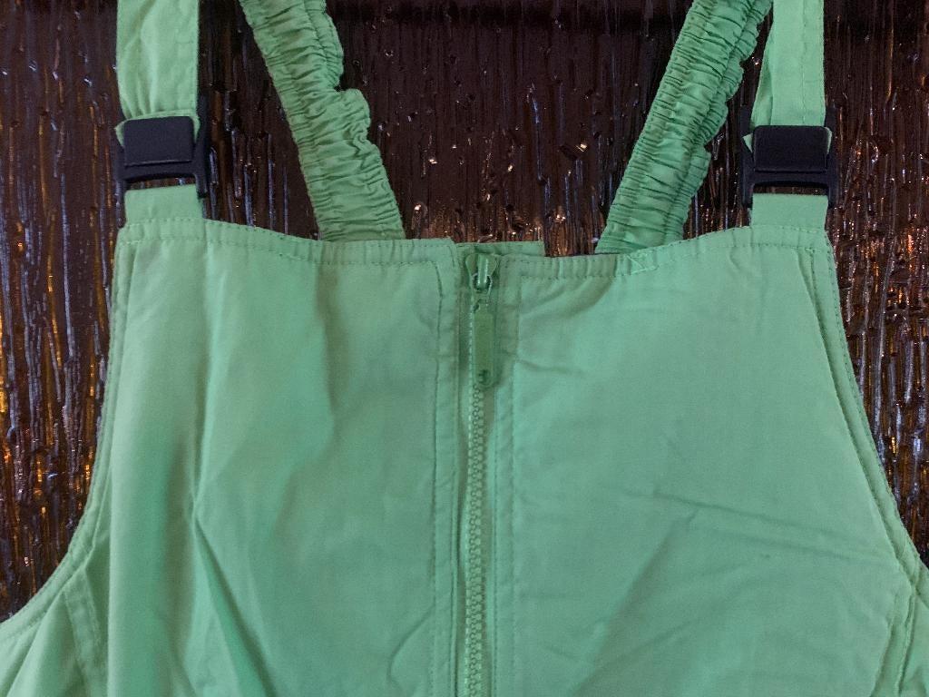 Groene skibroek maat 176 met paarse voering wintersport, Ophalen of Verzenden, Gebruikt, Jongen of Meisje, Broek