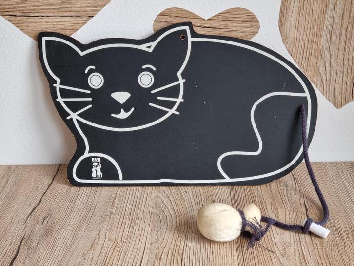 Zeldzaam Vintage Poezen Memo Krijt Bord van Verzekering RVS, Huis en Inrichting, Woonaccessoires | Memoborden, Gebruikt, Krijtbord