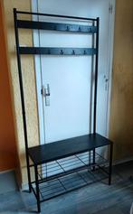 Zwarte kapstok met schoenenrek en zitbankje, Ophalen of Verzenden