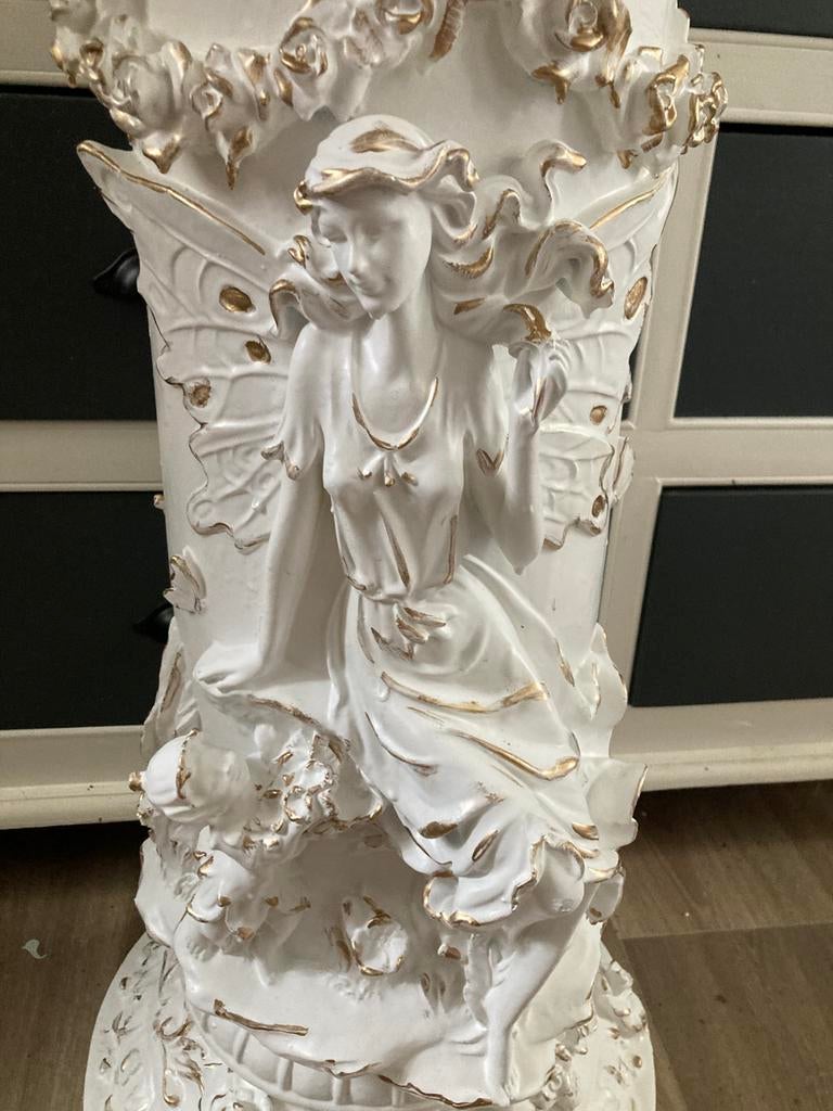 Pilaar plantentafel wit elfen, Ophalen, Zo goed als nieuw