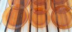 Set 12 Vintage Duralex Frosted Wave amber oranje borden 70s, Huis en Inrichting, Eu, Eu, Ophalen of Verzenden, Bord(en)