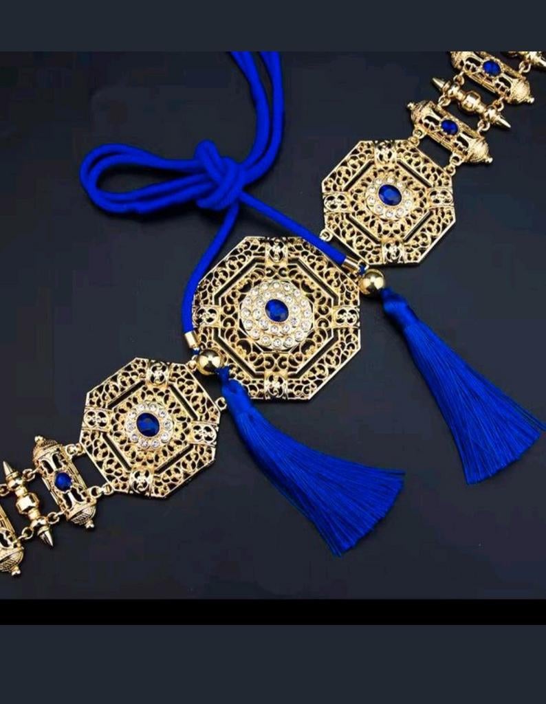 Nieuwe Marokkaanse Riem met Blauwe Kwastjes, Kleding | Dames, Riemen en Ceinturen, Ophalen