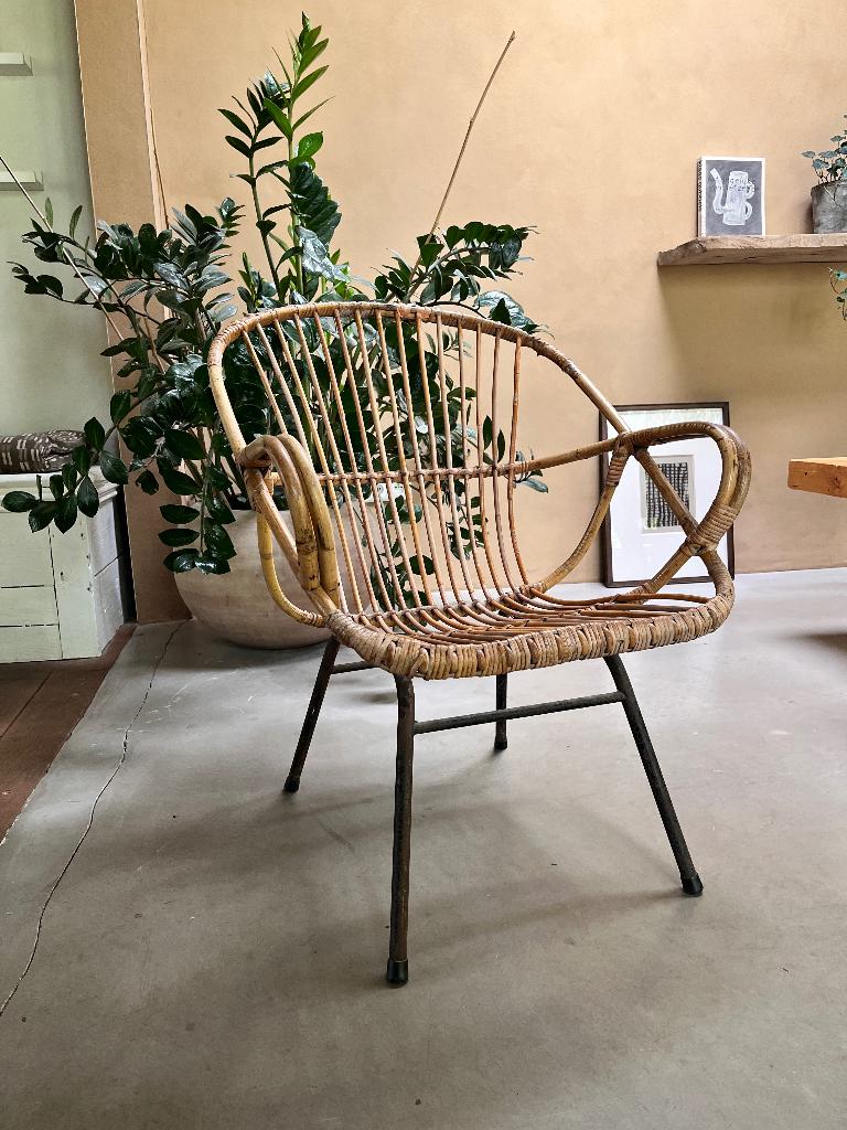 Stoel, Ophalen, Gebruikt, Bruin, Vintage