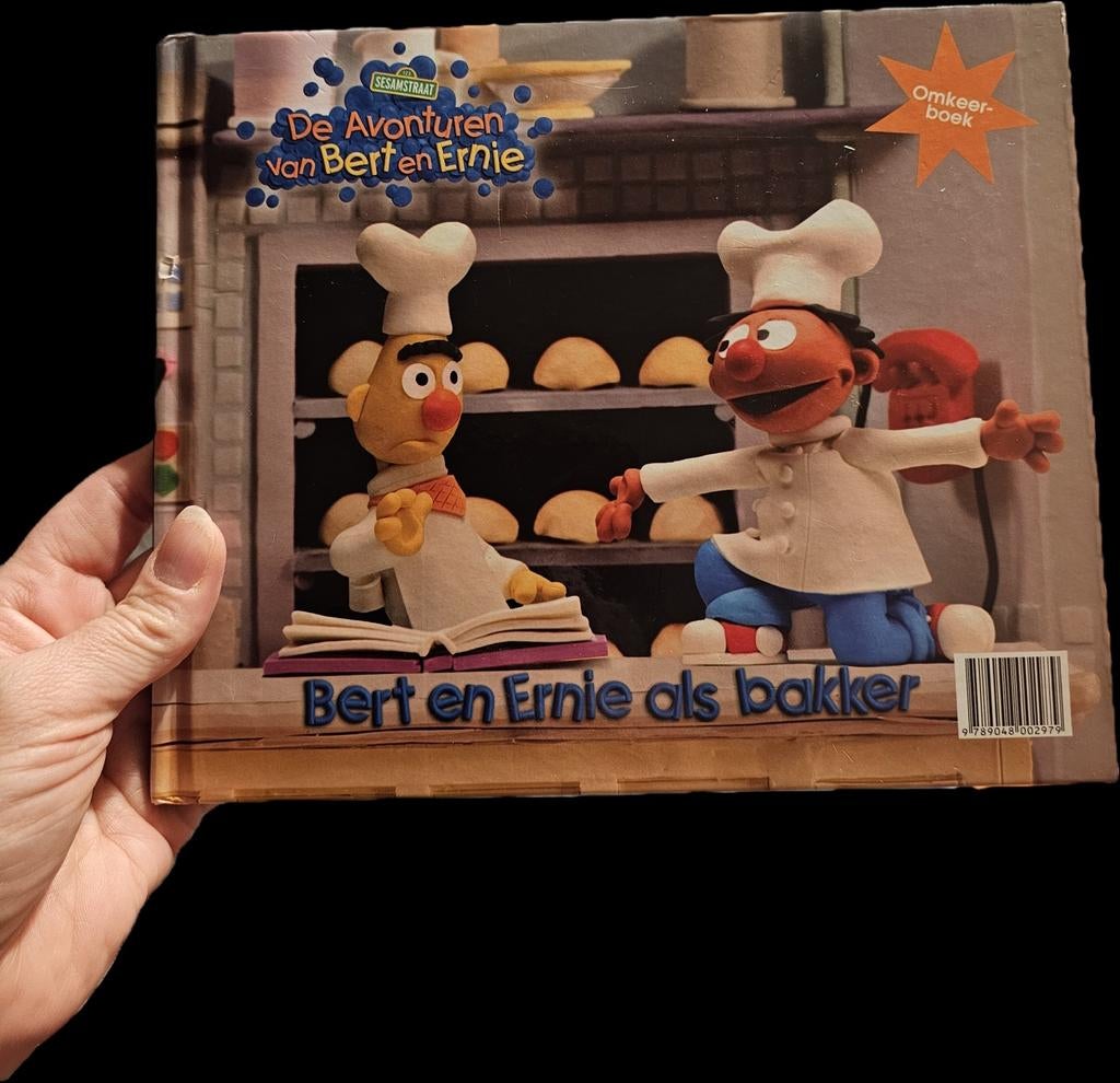Sesamstraat Bert en Ernie als bakker (omkeerboek), Boeken, Ophalen of Verzenden, Zo goed als nieuw
