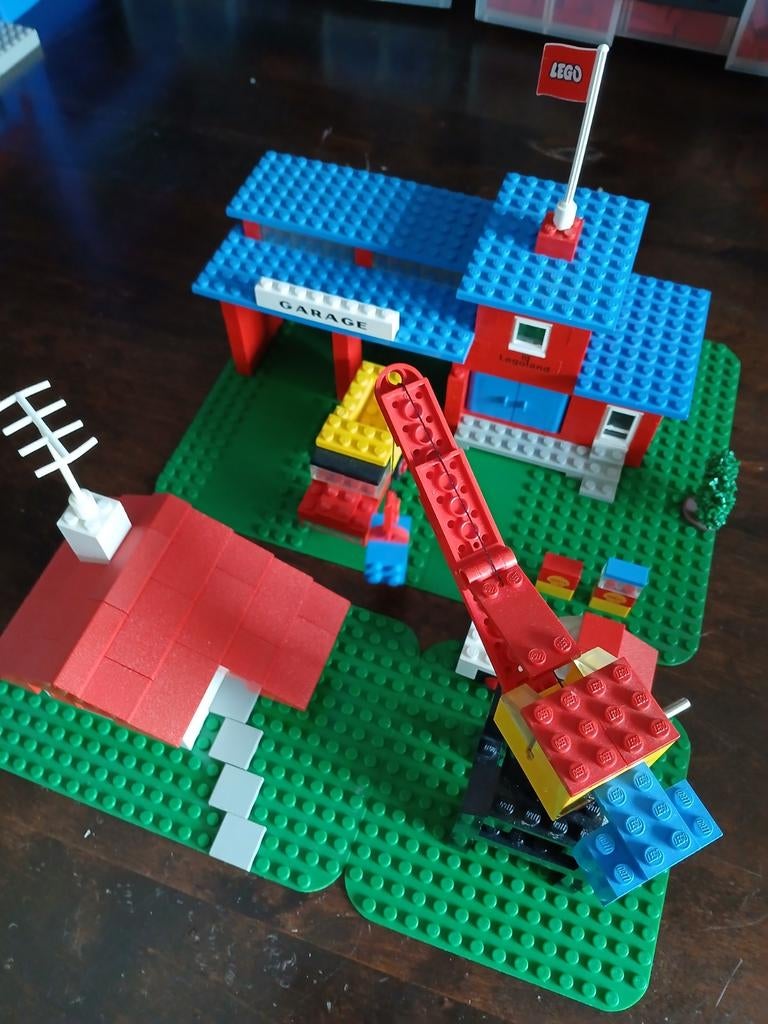 Lego set 355 uit 1972 met garage en kraan, Ophalen of Verzenden