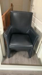 Eethoekstoelen, leer met wieltjes., Ophalen, Gebruikt, Blauw, Leer