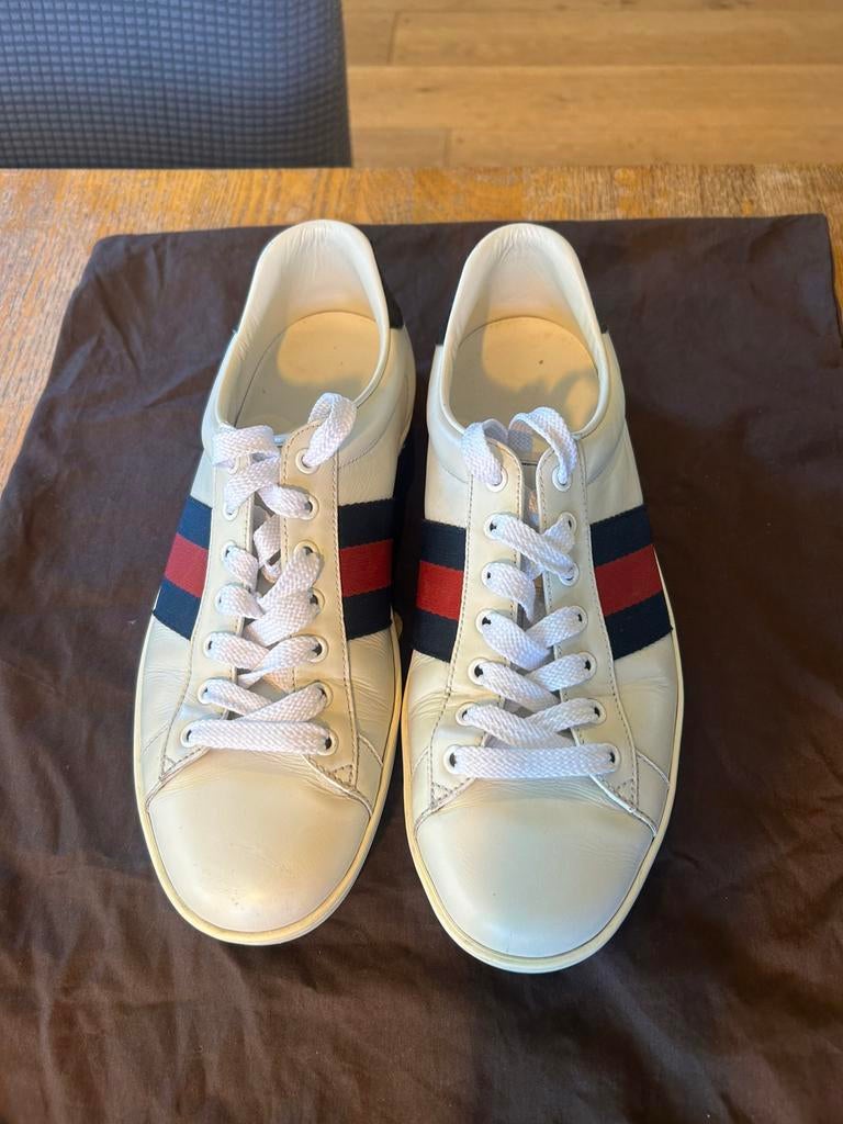 Gucci sneakers wit (386750) maat 42, Ophalen of Verzenden, Zo goed als nieuw, Wit