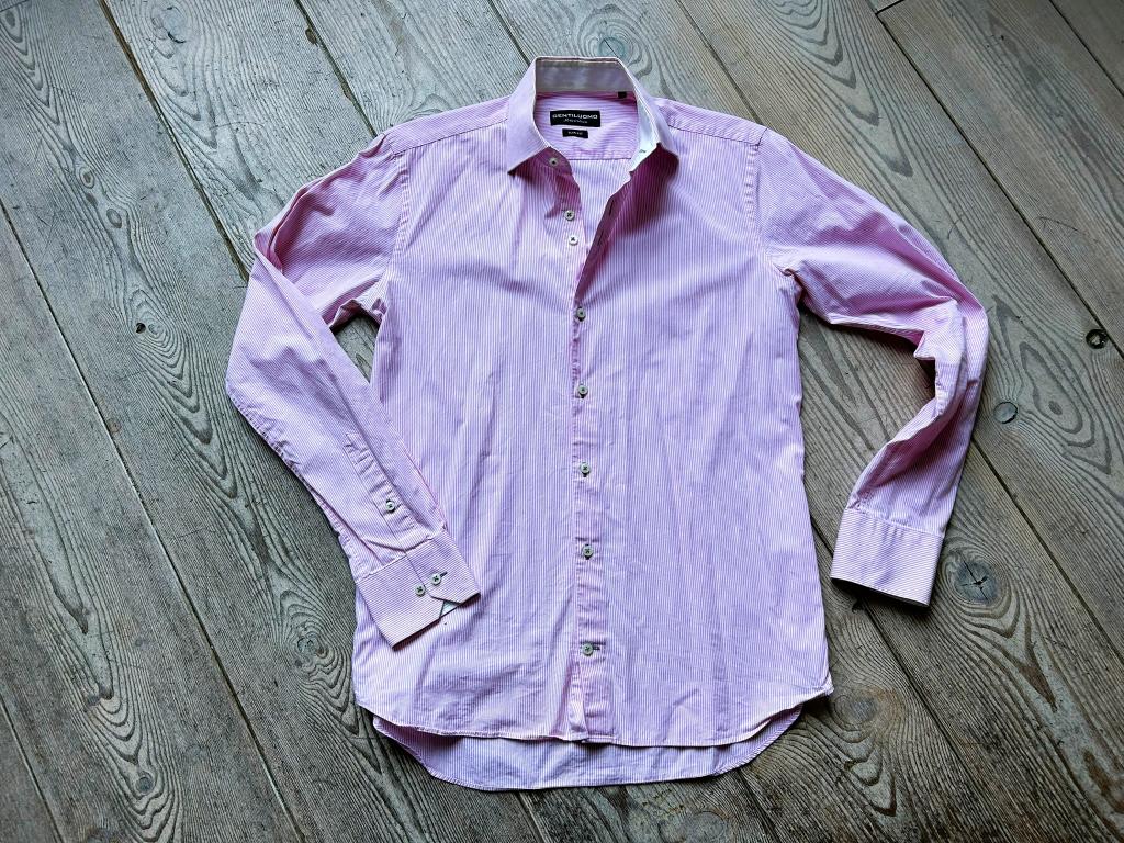Overhemd Gentiluomo, slim fit, roze gestreept, maat 38, Kleding | Heren, Overhemden, Halswijdte 38 (S) of kleiner, Ophalen of Verzenden