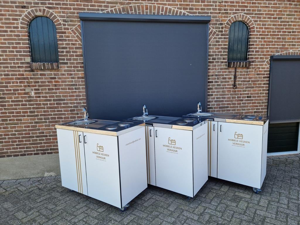 Mobiele Keuken te huur huren, Wit, Nieuw, Dubbelwandige keuken, Ophalen of Verzenden