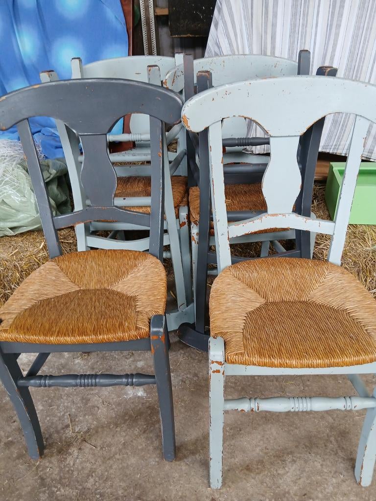 Eetkamerstoelen vintage of schilderen., Ophalen, Gebruikt