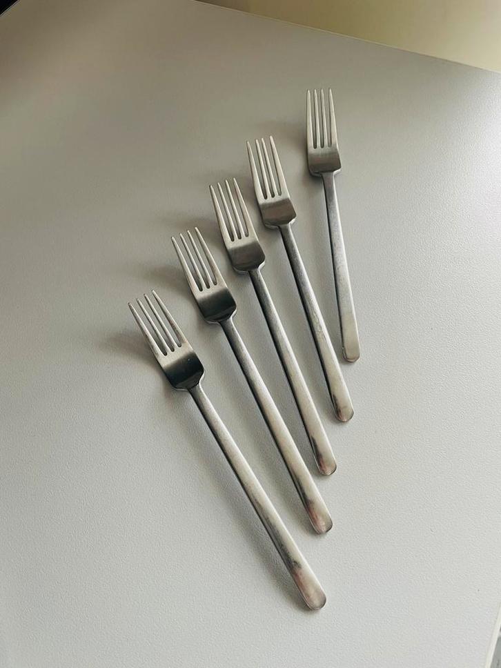 IKEA DATA 90’s Gebaks Vorken, Huis en Inrichting, Keuken | Bestek, Zo goed als nieuw, Los bestek, Rvs of Chroom, Vaatwasserbestendig