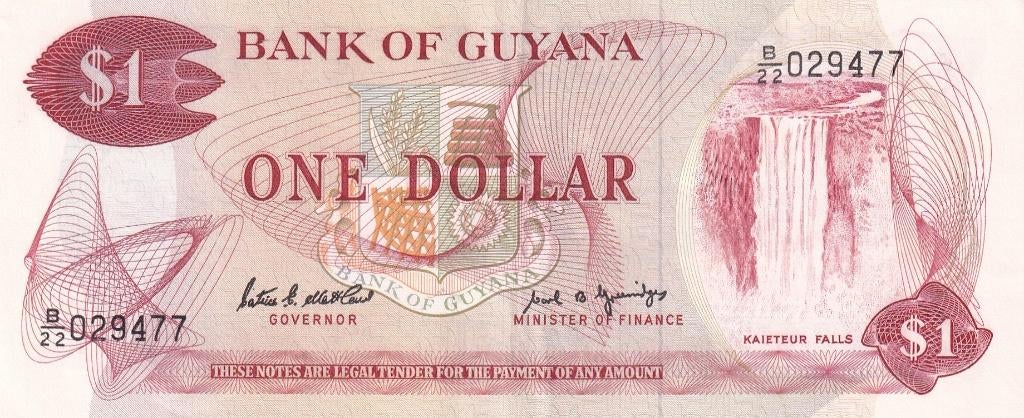 Guyana 1 dollar 1966-92, Verzenden, Zuid-Amerika, Los biljet