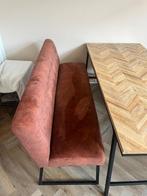 Eettafel bank roestkleurig suède, Huis en Inrichting, Banken | Bankstellen, Ophalen, Minder dan 75 cm, 150 tot 200 cm, Driepersoons