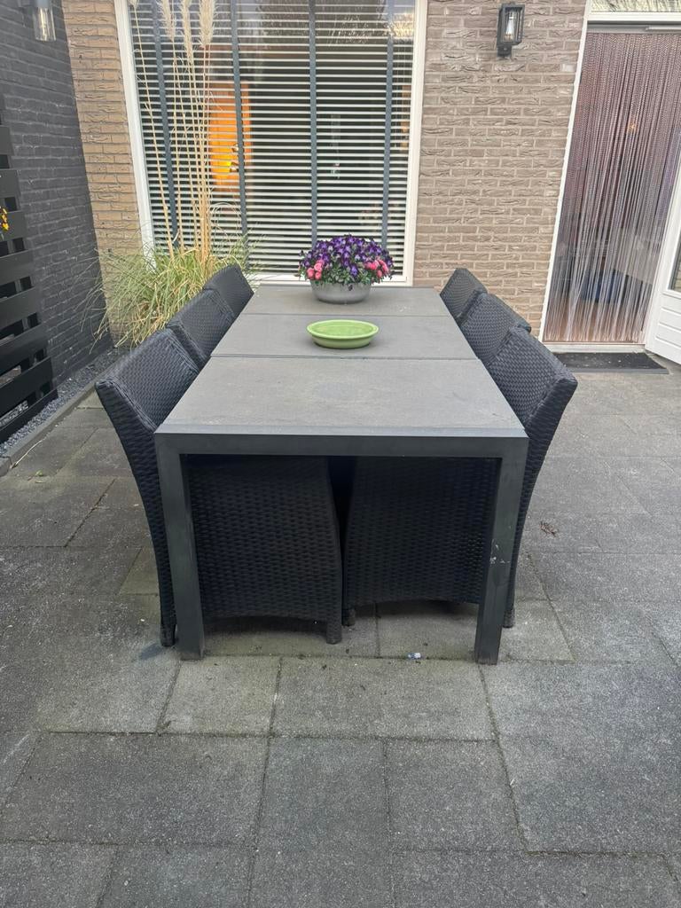 Tuinset 6 persoons, Ophalen, Gebruikt, 6 zitplaatsen, Aluminium