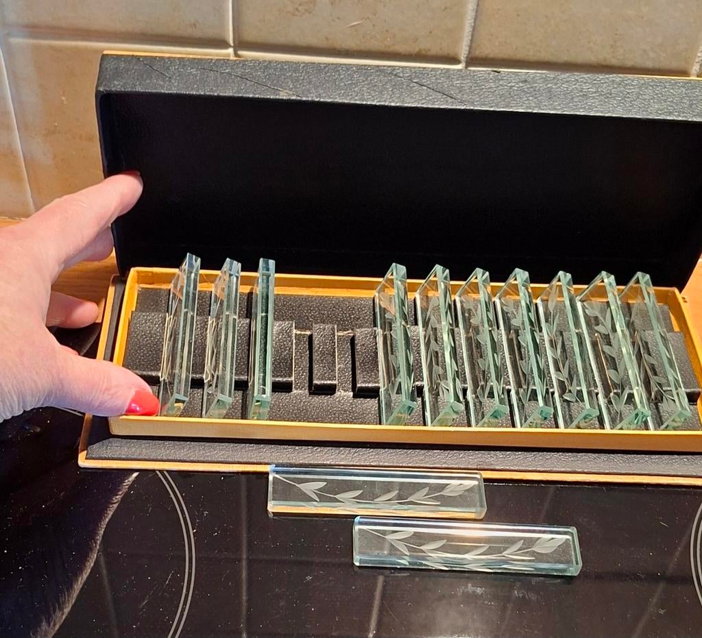 Bestekleggers kristal glas facet geslepen, Antiek en Kunst, Ophalen of Verzenden