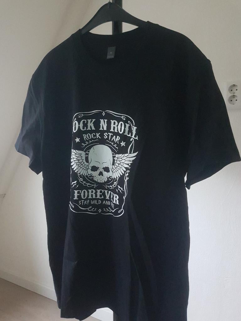 shirt rock 'n roll rock star forever, Ophalen of Verzenden, Nieuw, Maat 56/58 (XL), Zwart