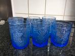Mooi Blauw Glas set van 6 - waterglas sapglas frisdrankglas, Ophalen of Verzenden, Zo goed als nieuw, Overige typen