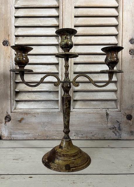 Antieke Franse waarschijnlijk bronzen kandelaar, Antiek en Kunst, Antiek | Kandelaars, Ophalen of Verzenden, Koper of Brons