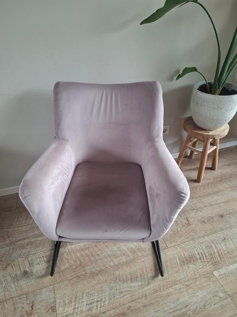 Fauteuil roze/paars, Huis en Inrichting, Fauteuils, Ophalen, Gebruikt, 75 tot 100 cm, 50 tot 75 cm