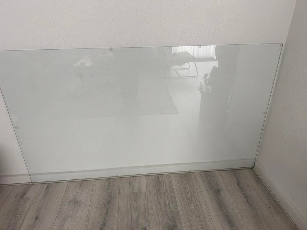 Glazen tafelblad of beschermplaat, Huis en Inrichting, Tafelonderdelen, Ophalen, Gebruikt, 50 tot 100 cm, Glas