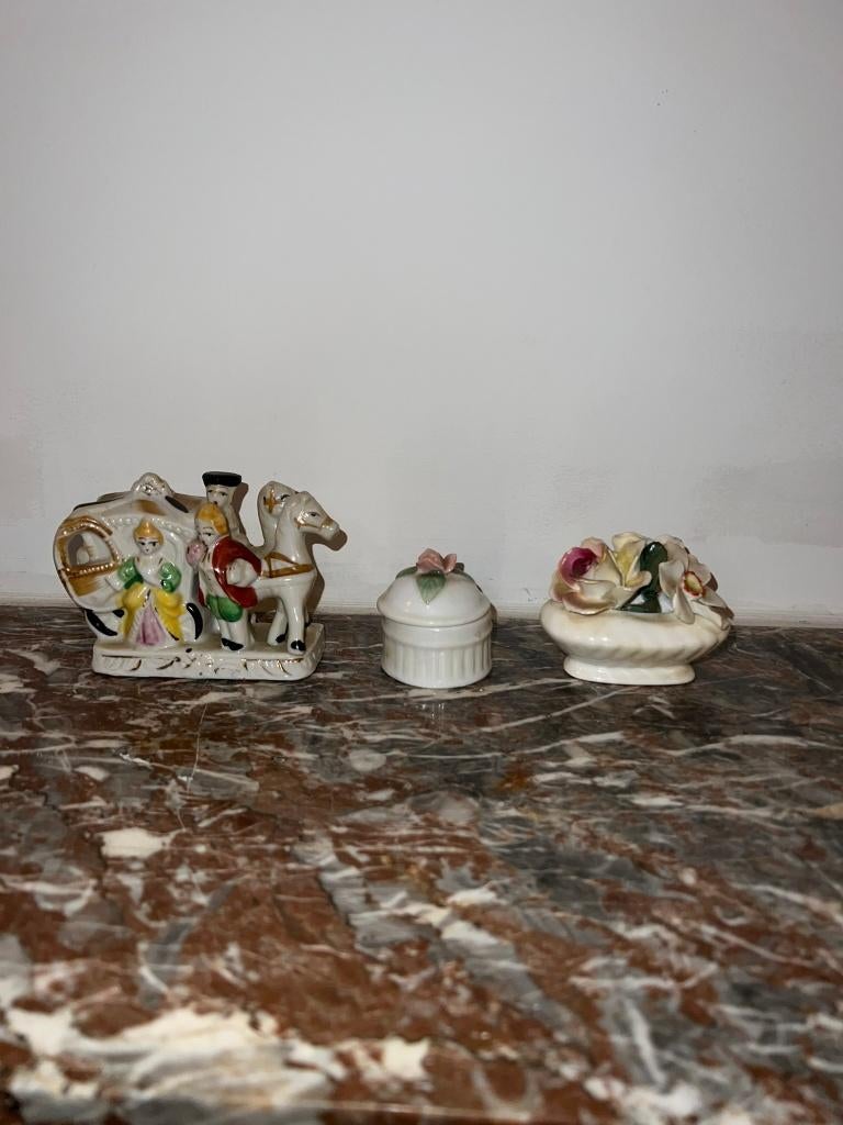Set van 3 porseleinen beeldjes/figuurtjes, Ophalen of Verzenden