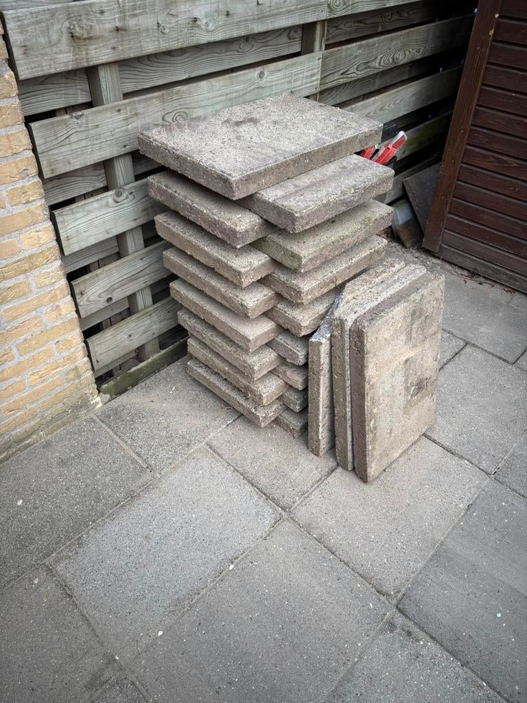 60x40 grindtegels 5cm dik, Ophalen, Gebruikt, Beton, Terrastegels