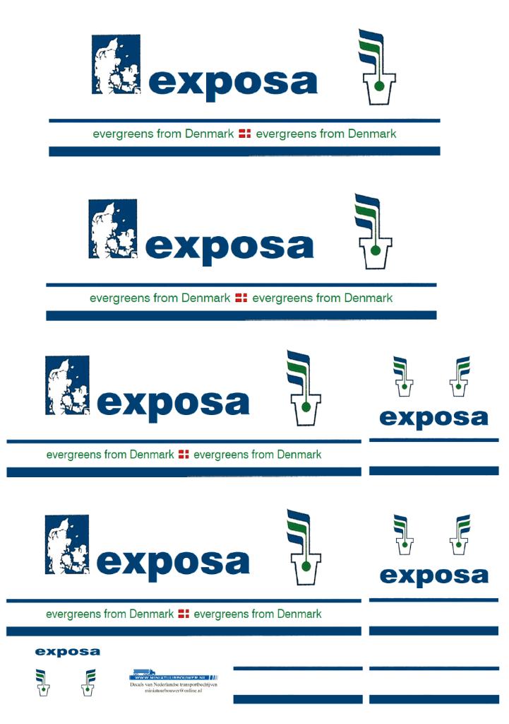 Vrachtauto decal 1:50 Exposa Denemarken ( combi ), Verzenden, Nieuw, Bus of Vrachtwagen, Overige merken