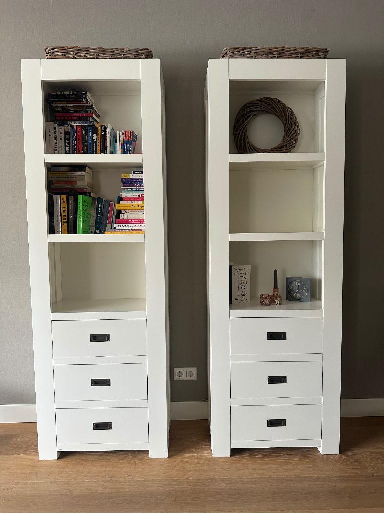 2 mooie witte strakke opbergkasten, Ophalen, Strak, Gebruikt, 200 cm of meer
