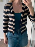 Benetton beige zwart cardigan open vest blazer bolero maat S, Benetton, Zwart, Nieuw, Ophalen of Verzenden