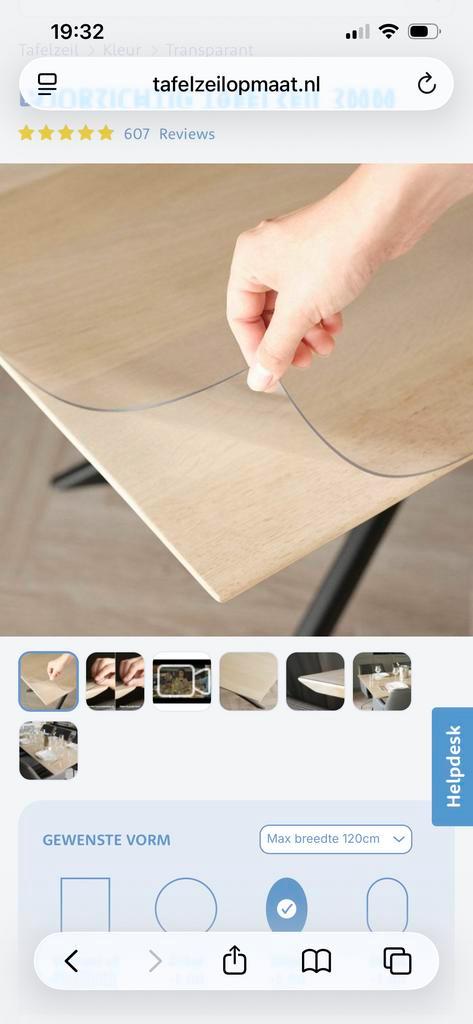 Doorzichtig tafelzeil 2mm, ellips 100.5x200.5 cm, Huis en Inrichting, Woonaccessoires | Overige, Nieuw, Ophalen of Verzenden