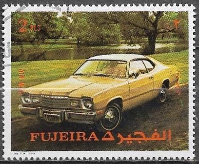 FUJEIRA 2 Rls zegel Auto 1973, Verzenden, Gestempeld, Auto's