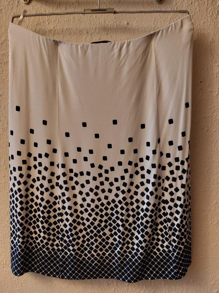 David Nieper - Blauw witte rok maat 46, Kleding | Dames, Rokken, Ophalen of Verzenden, Maat 46/48 (XL) of groter, Wit, Boven de knie