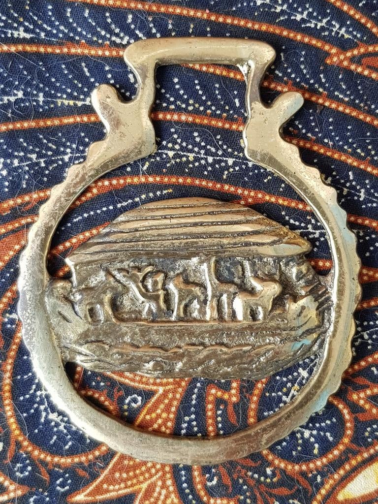 Ark van Noach zeldzaam antiek kleppermannetje uit Engeland., Antiek en Kunst, Antiek | Koper en Brons, Koper, Ophalen of Verzenden