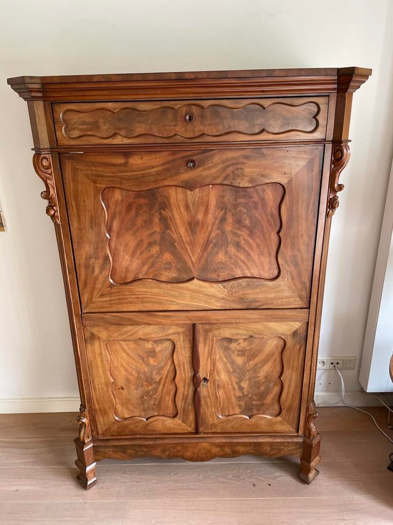 Antieke houten secretaire - kast - Biedermeier rond 1870, Ophalen