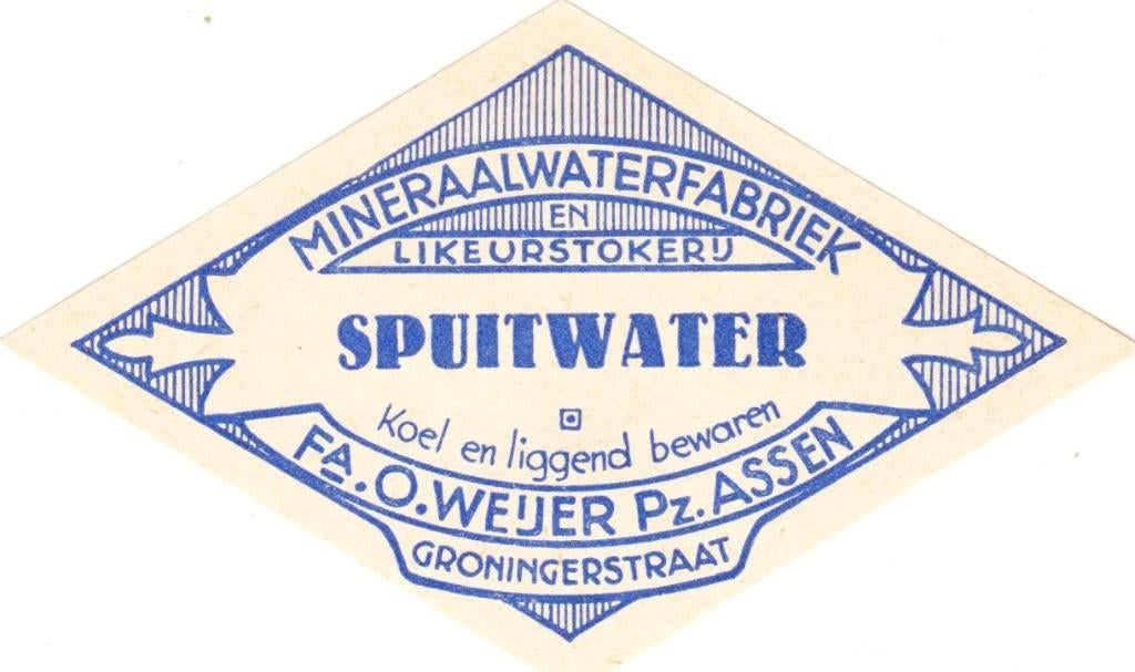 oud limonade etiket Assen, Verzenden, Zo goed als nieuw, Overige typen