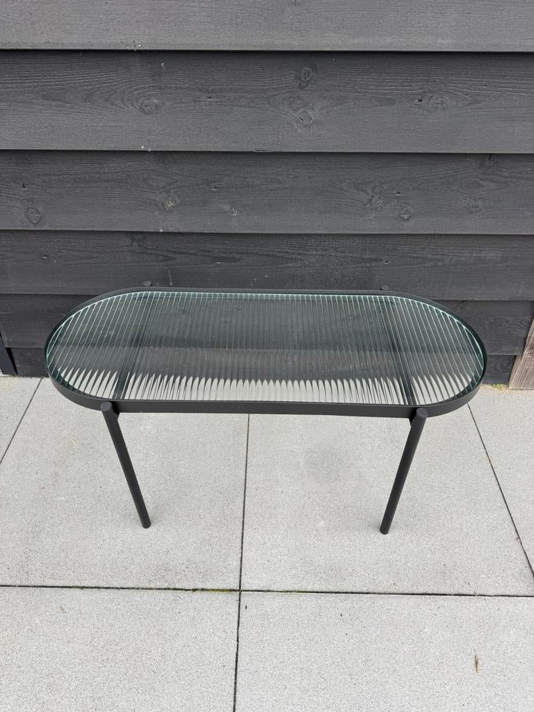 Salontafel zwart en glas, Ophalen, 100 tot 150 cm, 50 tot 100 cm, Minder dan 50 cm