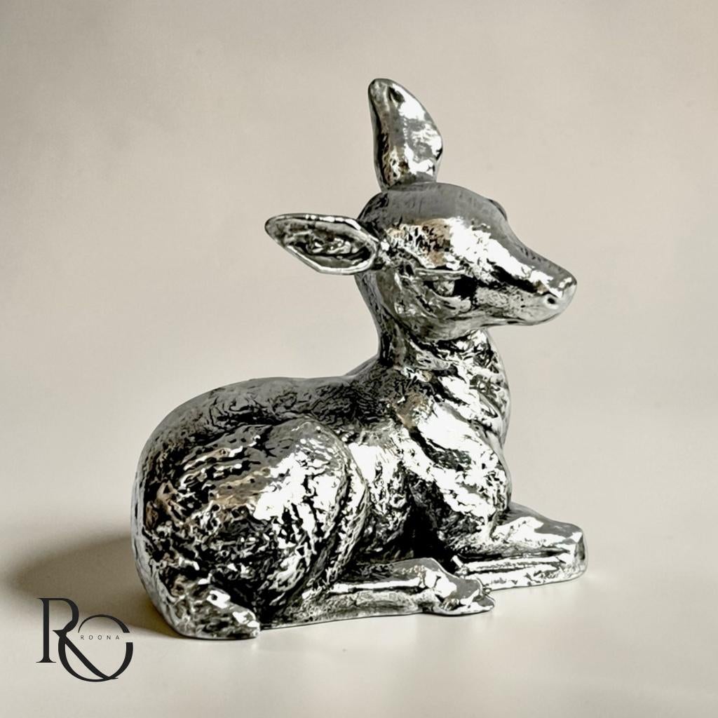 Ree (Hertje) – Handgegoten Zilveren Miniatuur (925 Sterling), Ophalen of Verzenden, Zilver