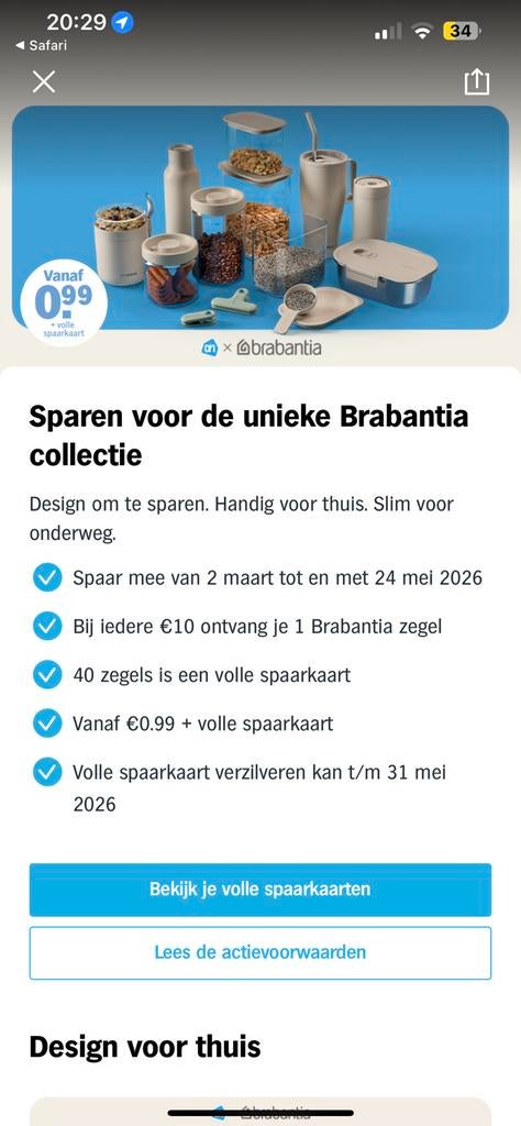 Ah brabantia zegels gezocht, Eén persoon, Kortingskaart