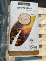 Palletkorrels wit naaldhout ENPlusA1 per zak af te halen, Tuin en Terras, Haardhout, Ophalen, Overige houtsoorten